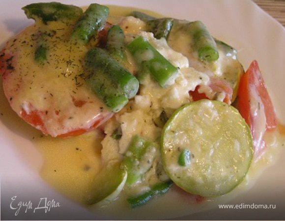 Кабачки, запеченные с помидорами и стручковой фасолью Кабачки, запеченные с помидорами и стручковой фасолью