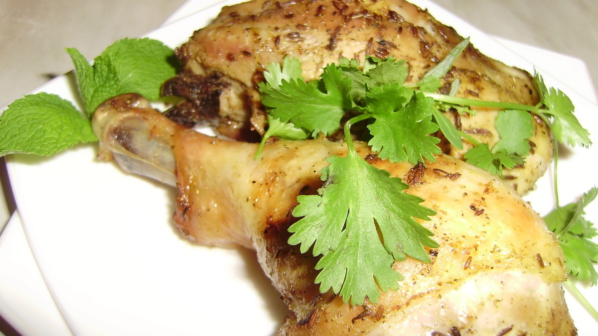 Курица с мятным соусом по-ливански