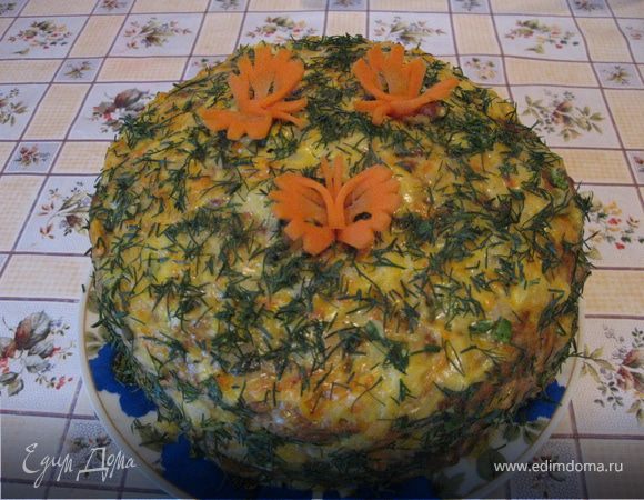 Мясной слоеный пирог