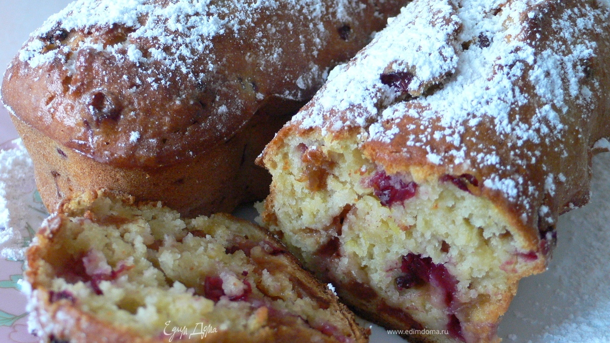 Кекс с овсянкой и клюквой