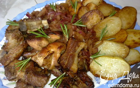 Рецепт Копченые свиные ребра с бальзамированным луком