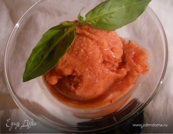 Клубнично-базиликовое сорбе Клубнично-базиликовое сорбе