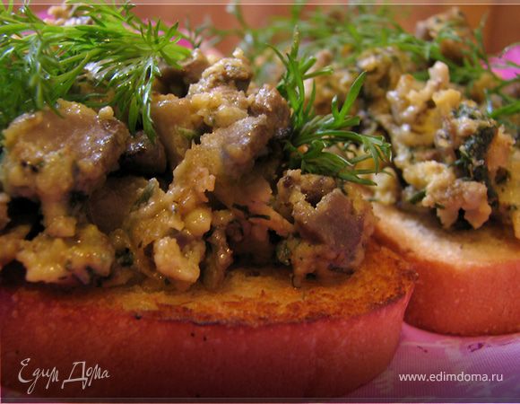 Омлет с печенкой и зеленью