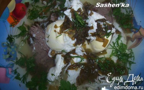 Рецепт Мегадиетические щавелевые щи с яйцами а-ля пашот