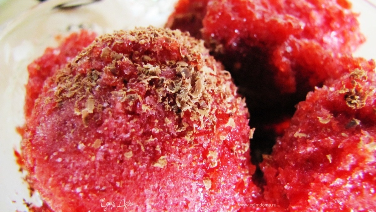 Сорбе ванильно-клубнично-черешневое