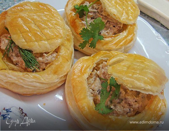 Слоеные тарталетки с вкуснющей начинкой! 