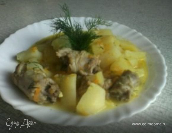 Жаркое с куриными шейками