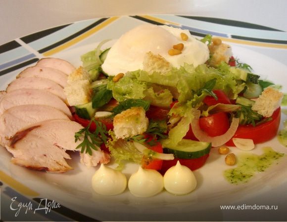 Салат с копчёной куриной грудкой