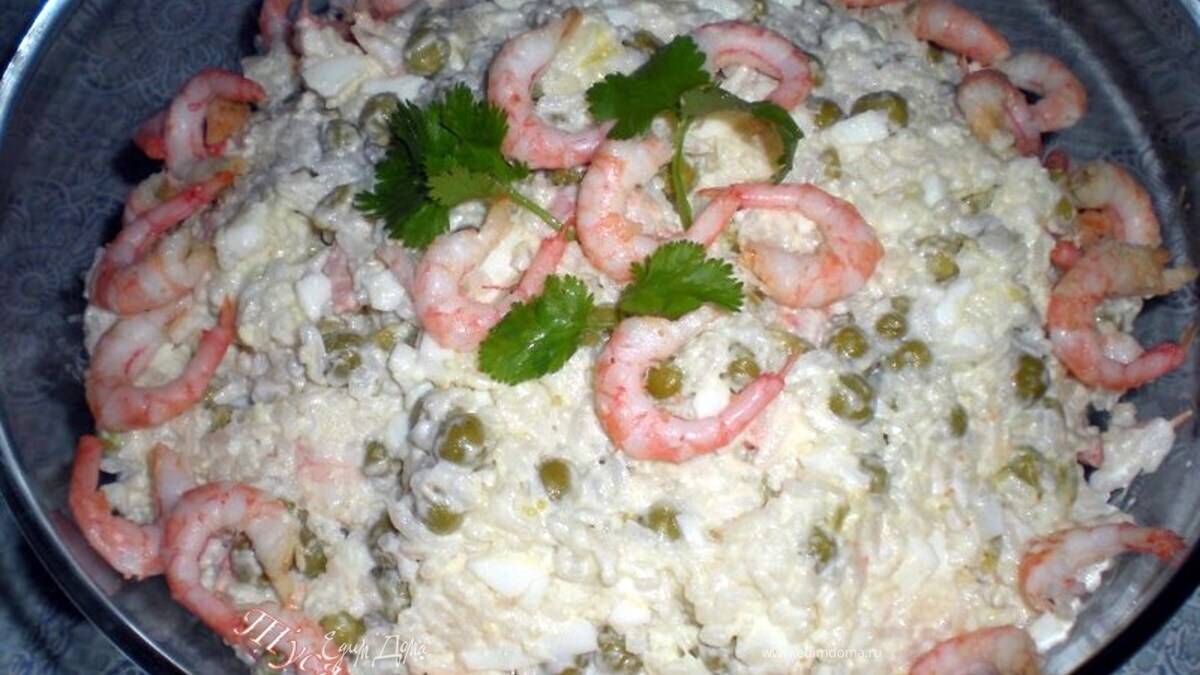 Салат с креветками