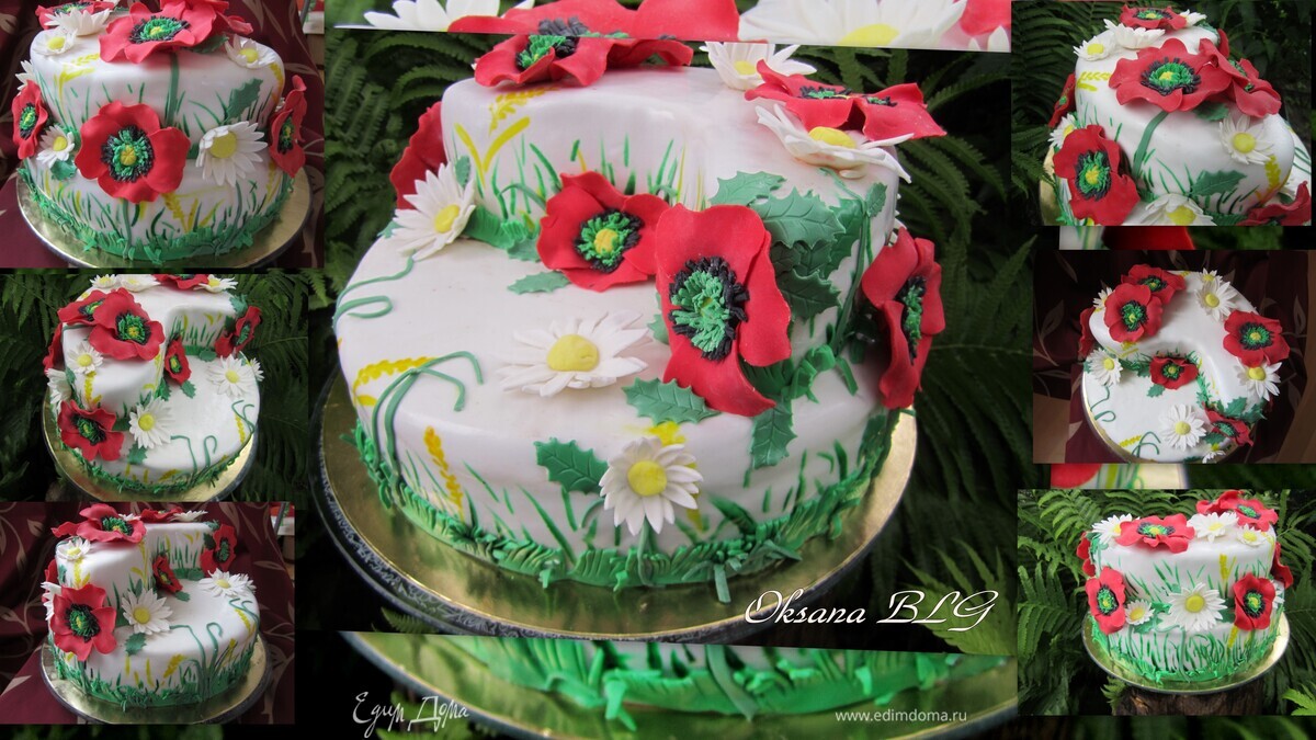 МК Торт "Маки и ромашки"