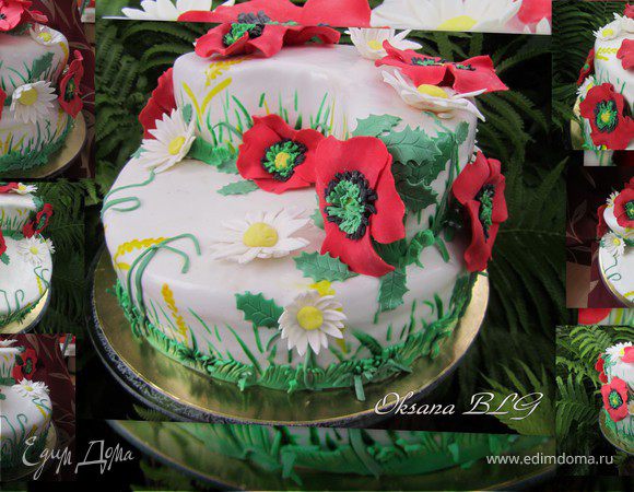 МК Торт "Маки и ромашки"