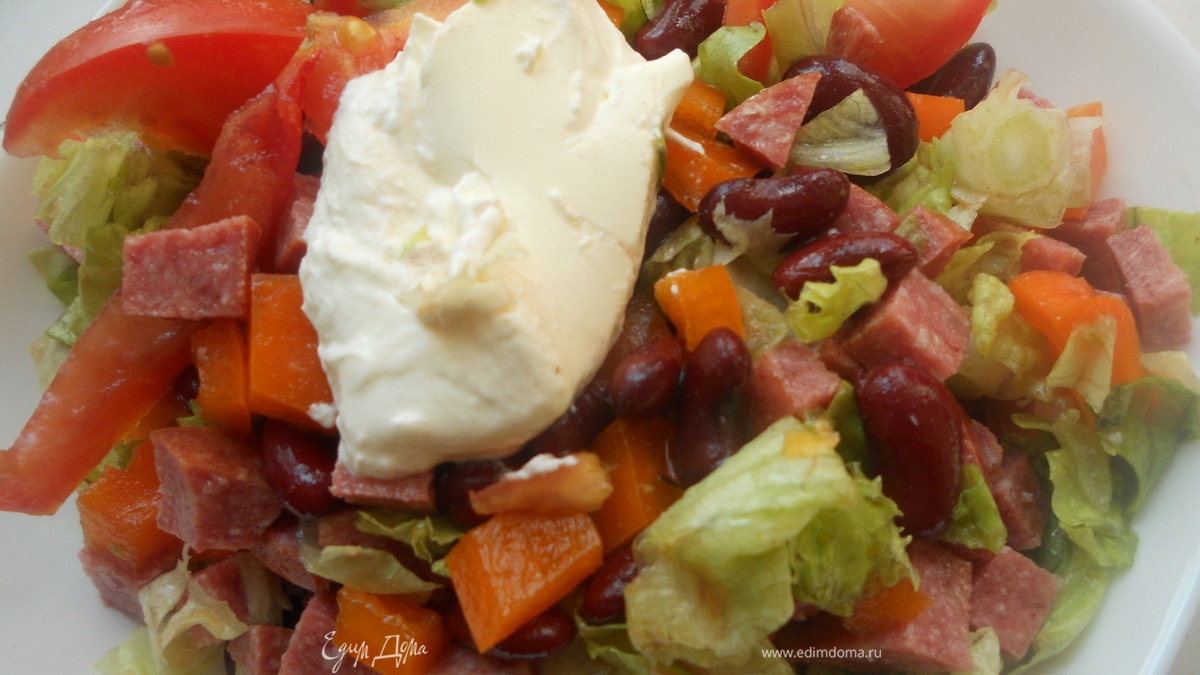 Салат "Фасоль &amp; копчености":)