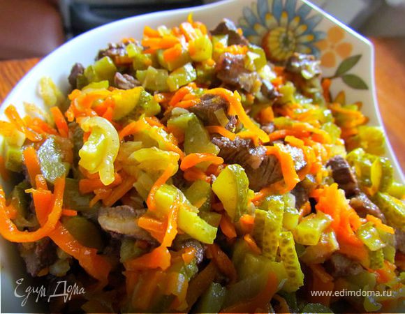 Салатик с говядиной!