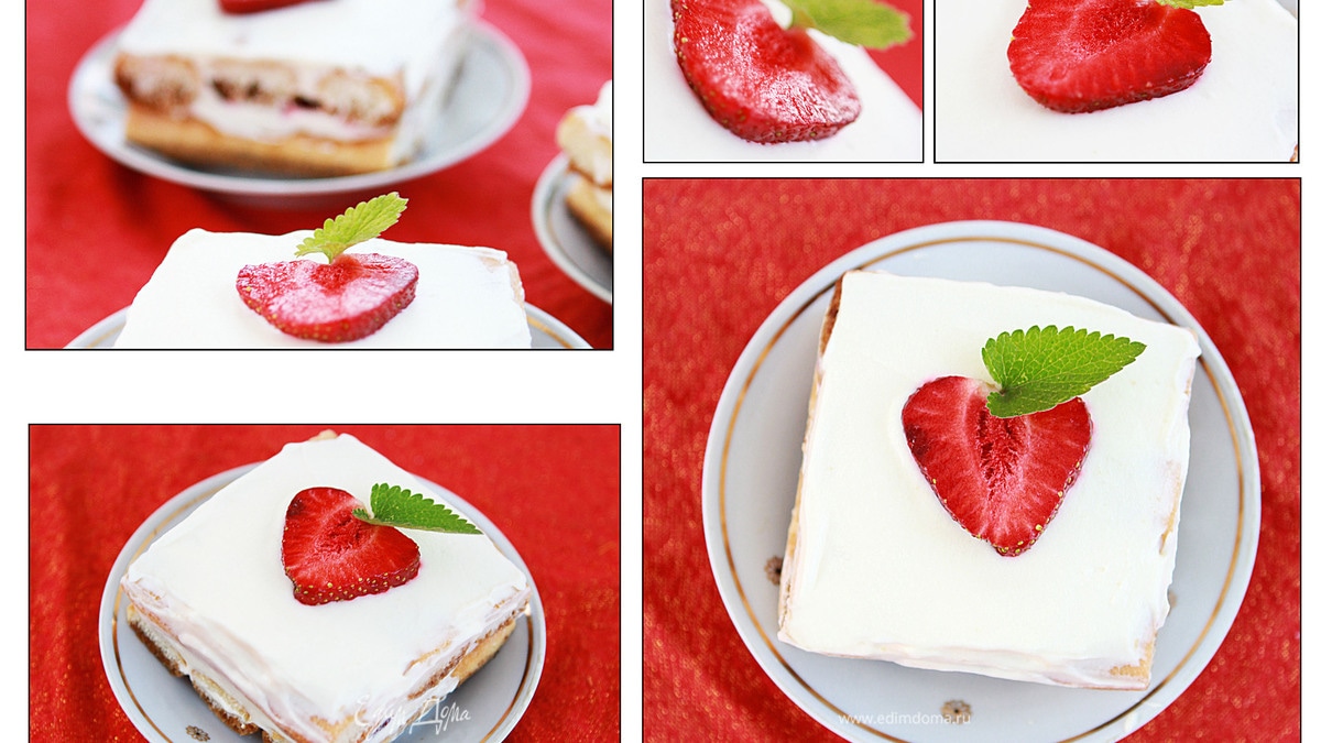 Пирожное "клубничный тирамису" 