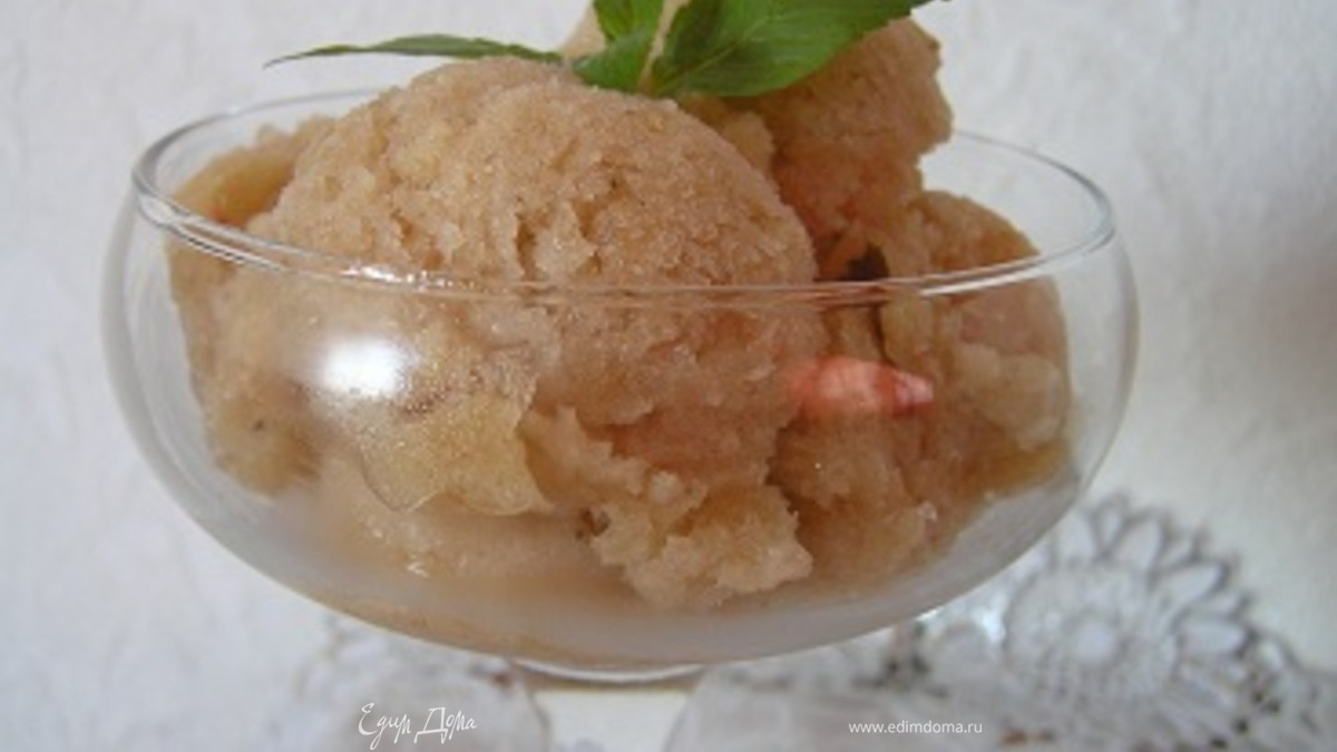 Мятное клубнично-банановое сорбе