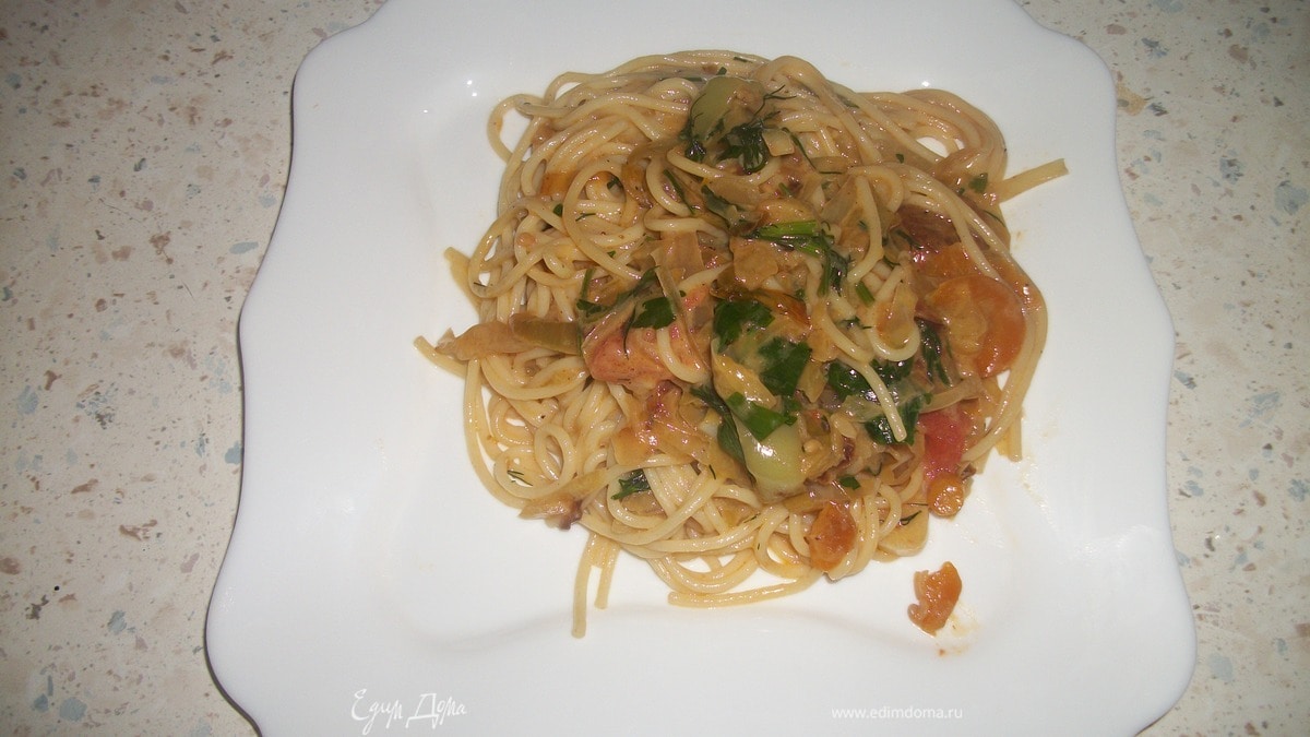 Спагетти "Лето" с овощами