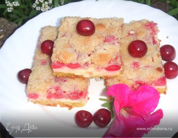  Сказочный пирог "Вишня в твороге"