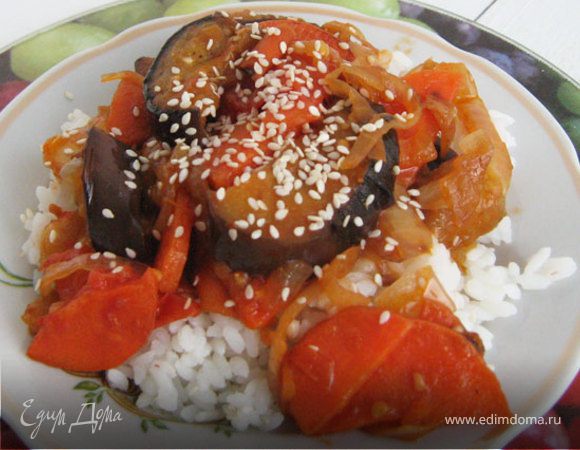 Овощи с рисом в японском стиле