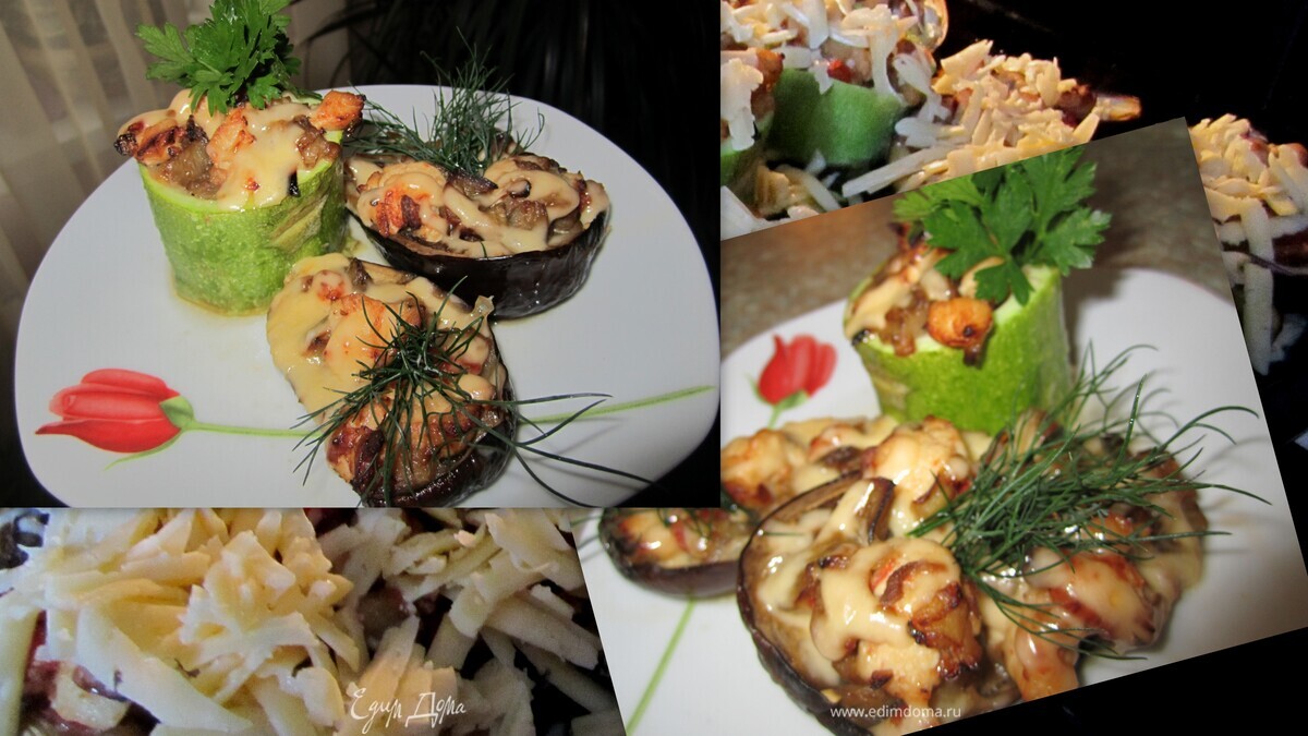 Фаршированые баклажаны "Лодочки".