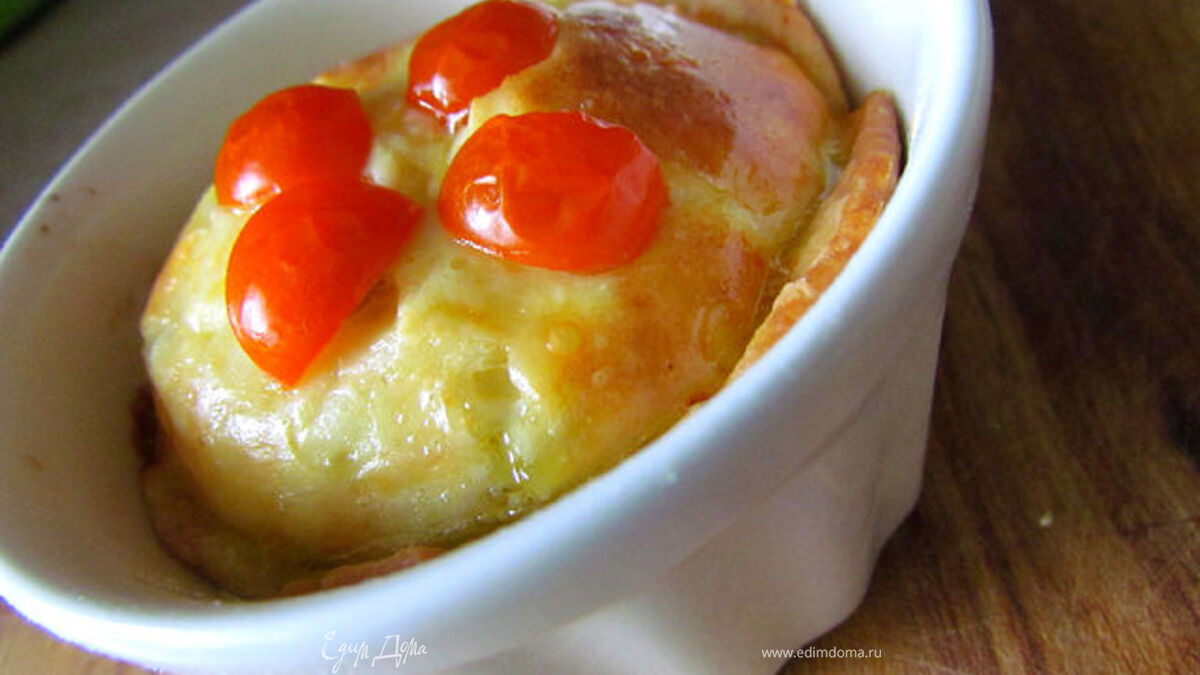 Киш с овощами и куриными сердечками