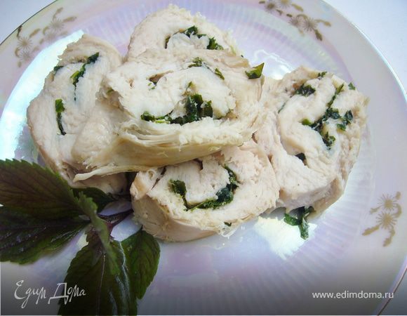 Куриный рулет c мятой