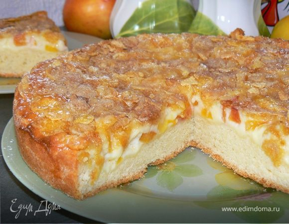 Пирог с нектаринами и кукурузными хлопьями