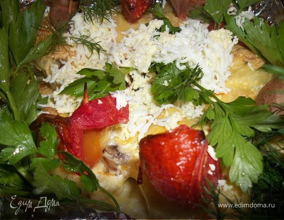 Картофельные кораблики(или картошка под  шубой)