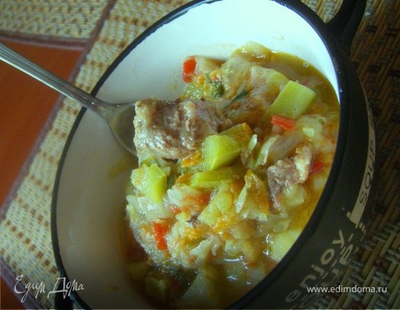 Летнее овощное рагу с мясом( и без)