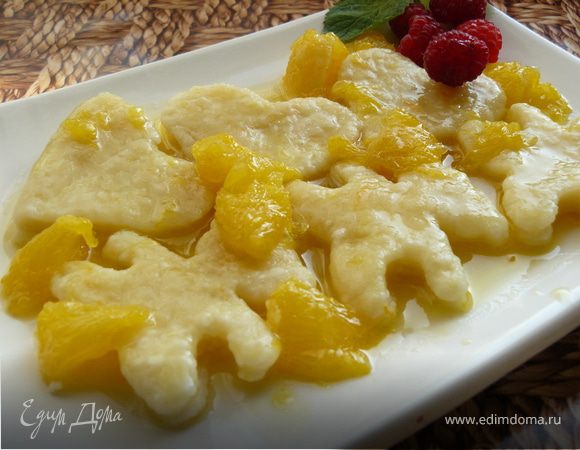 Ленивые вареники с апельсиновой карамелью
