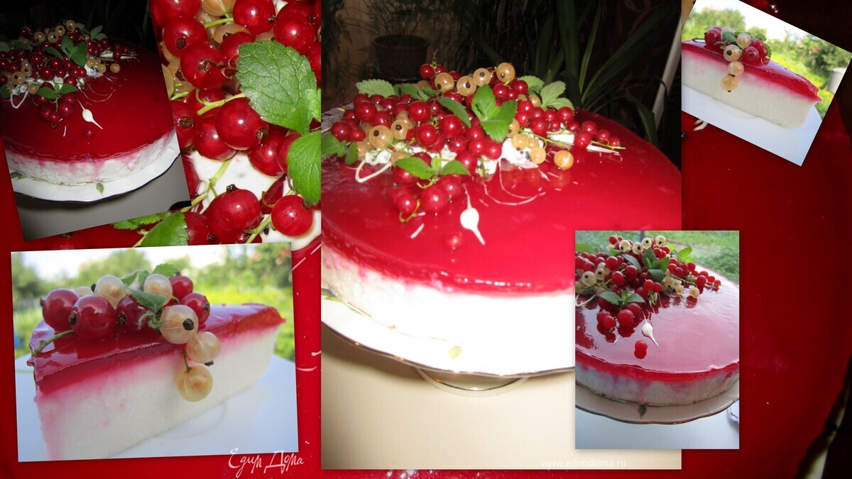 Торт суфле" Красное с белым"
