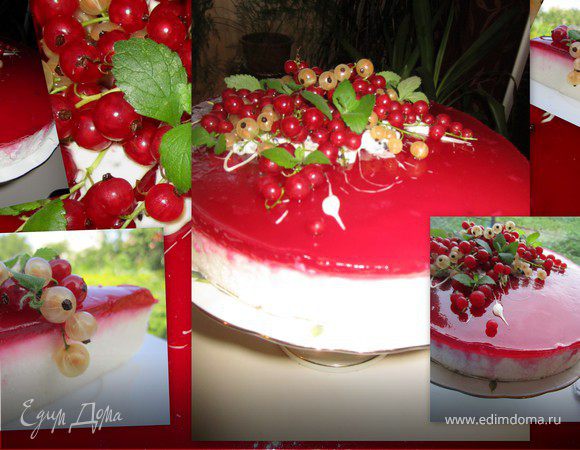 Торт суфле" Красное с белым"