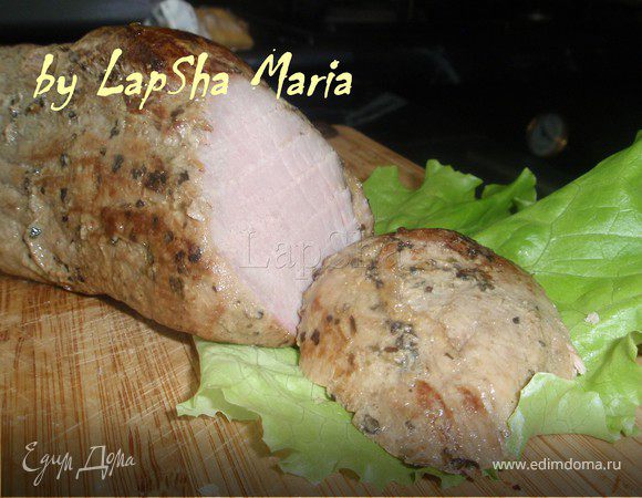 Ростбиф средней прожарки из телятины в горчичном маринаде