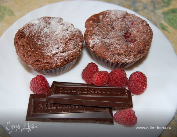 Малиновые кексы-брауни Малиновые кексы-брауни