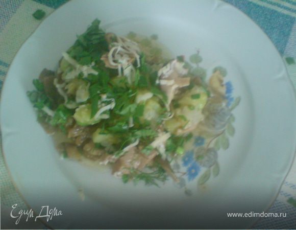 "Овощная неразбериха" с сыром и грибами