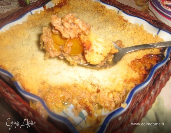 Мясной крамбл с цукини