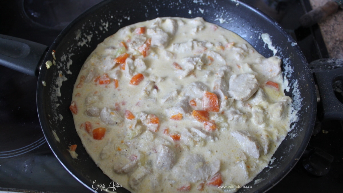 Индюшка с овощами в сливках