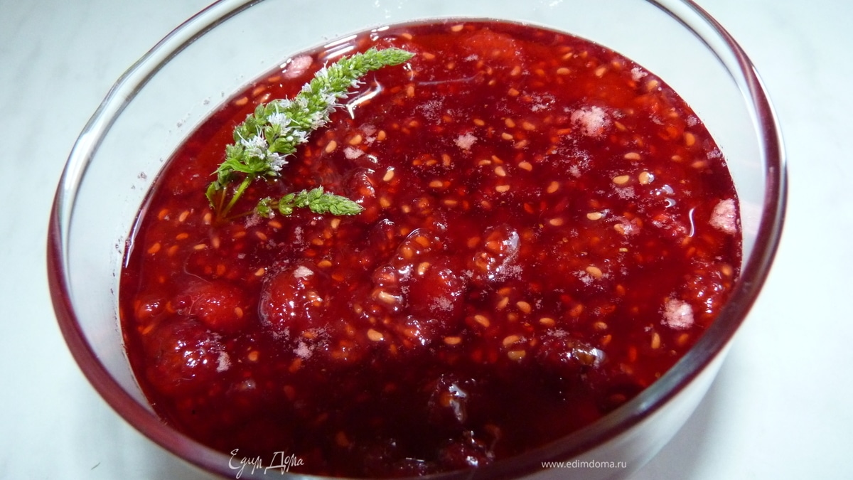 Малиновое варенье с мятой