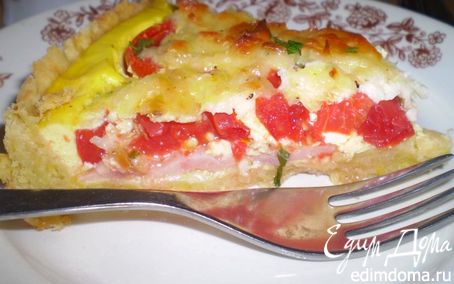 Рецепт Томатный киш с ветчиной и брынзой