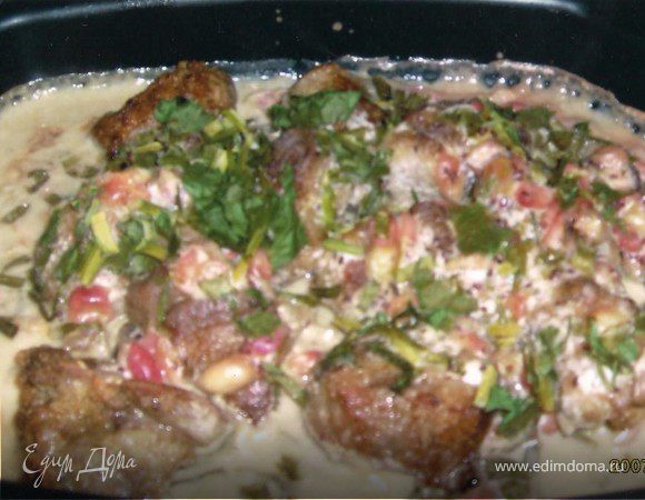 свинина с крыжовником.