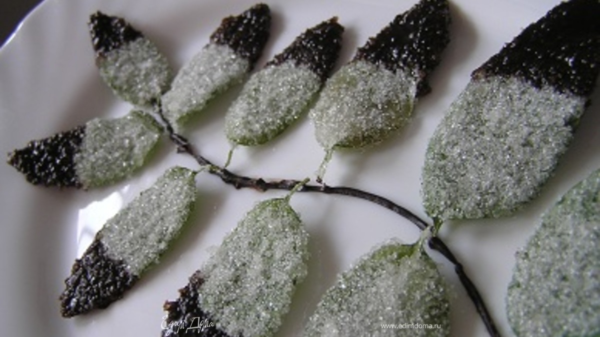 Листья мяты в шоколаде