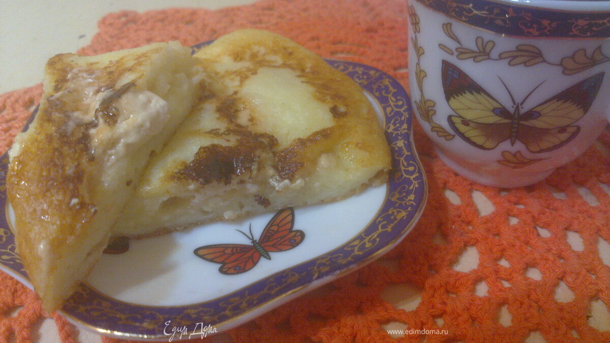 Творожные оладьи с зефиром