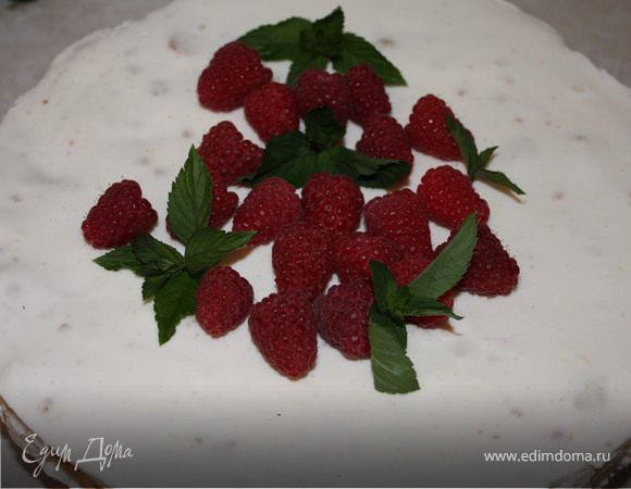 Летний торт с малиной