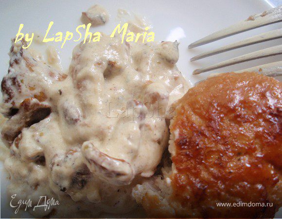 Лисички в сливочно-сметанном соусе (Открываем сезон свежих грибов) Лисички в сливочно-сметанном соусе (Открываем сезон свежих грибов)