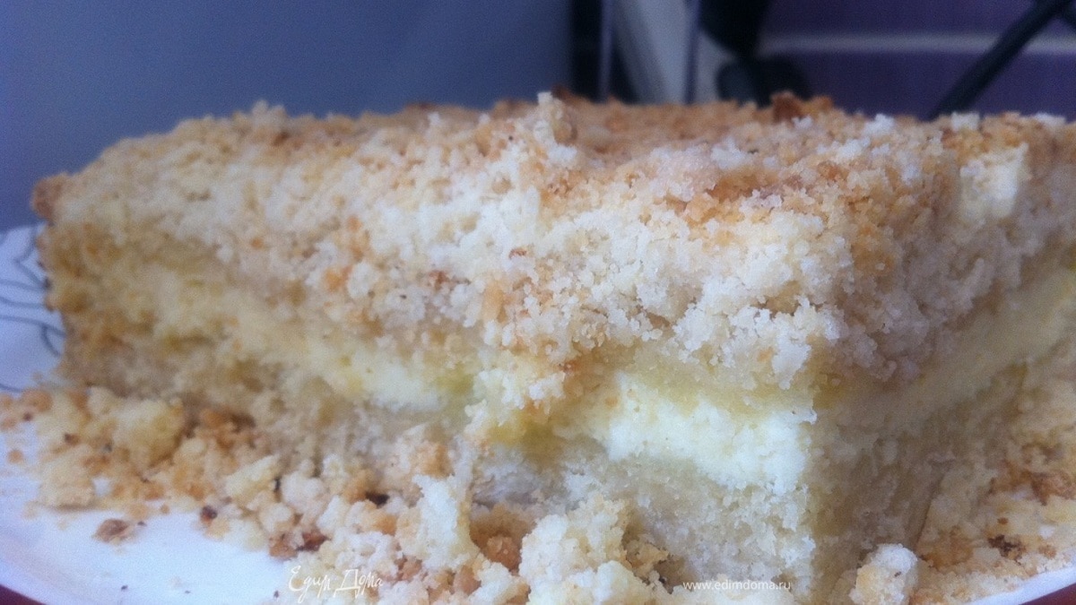 Песочный пирог с творогом