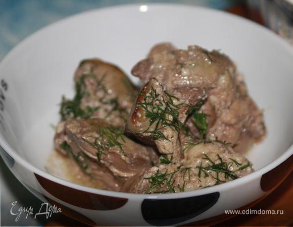 Печень куриная в сметанном соусе