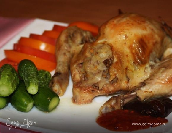 Курица, фаршированная кислой капустой (в рукаве)