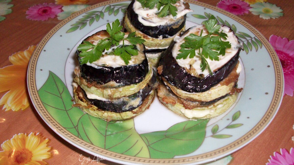 Баклажано - кабачковые горки в кляре