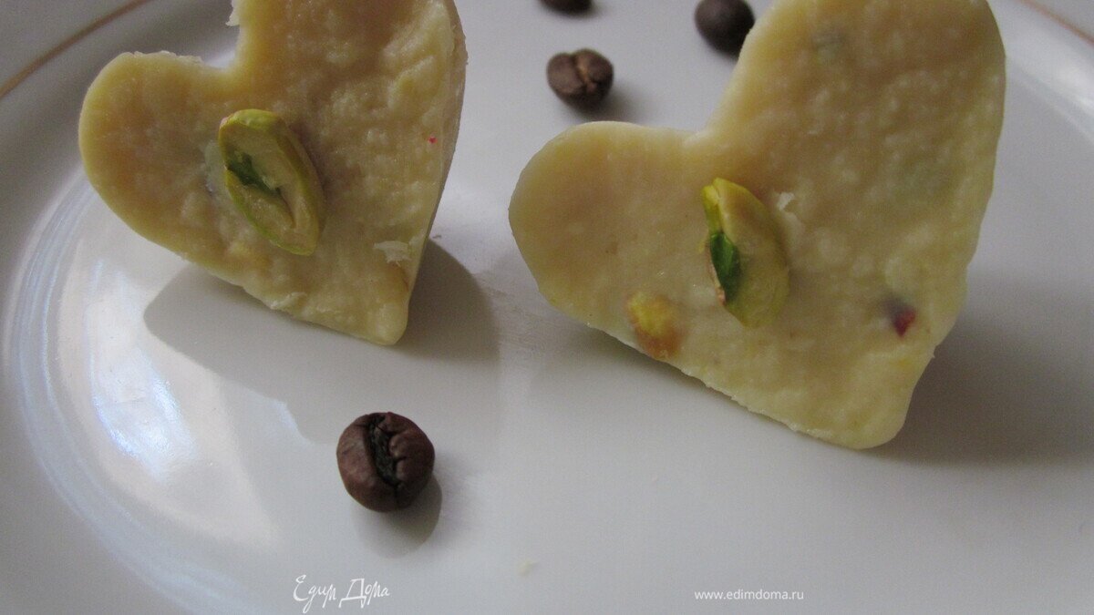 Сердечки из белого шоколада