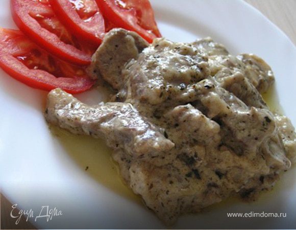 Рецепт мяса с грибами в сметанном соусе 