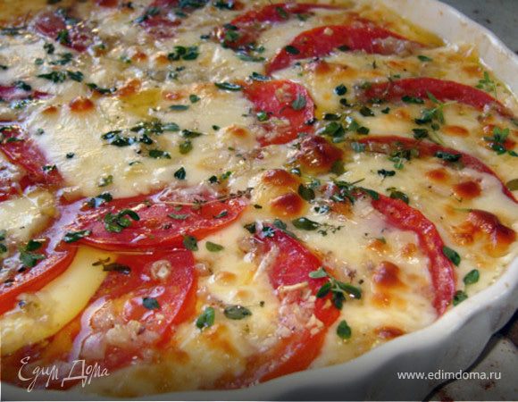 Запечённый картофель с помидорами